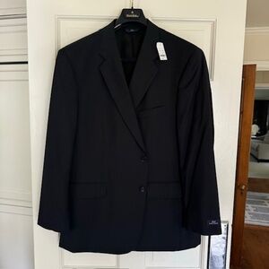 Brooks Brothers Black Pinstripe Blazer, 48R